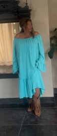 Grote maxi  XXL jurk / tuniek "Angel" turkoois