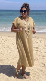 Grote maxi jurk "Stoer" zand kleur