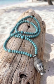 Ketting met buddha zilver /turkoois