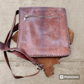 Vitage look leren tas camel nr. 246