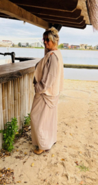 Grote combinatie set rok en sweater "Suus" taupe