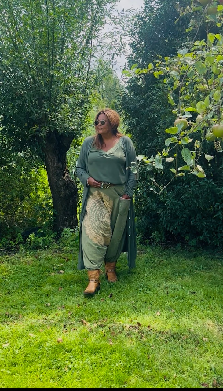 Harem broek met mandala groen