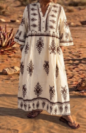 Jurk "Alice" creme/bruin
