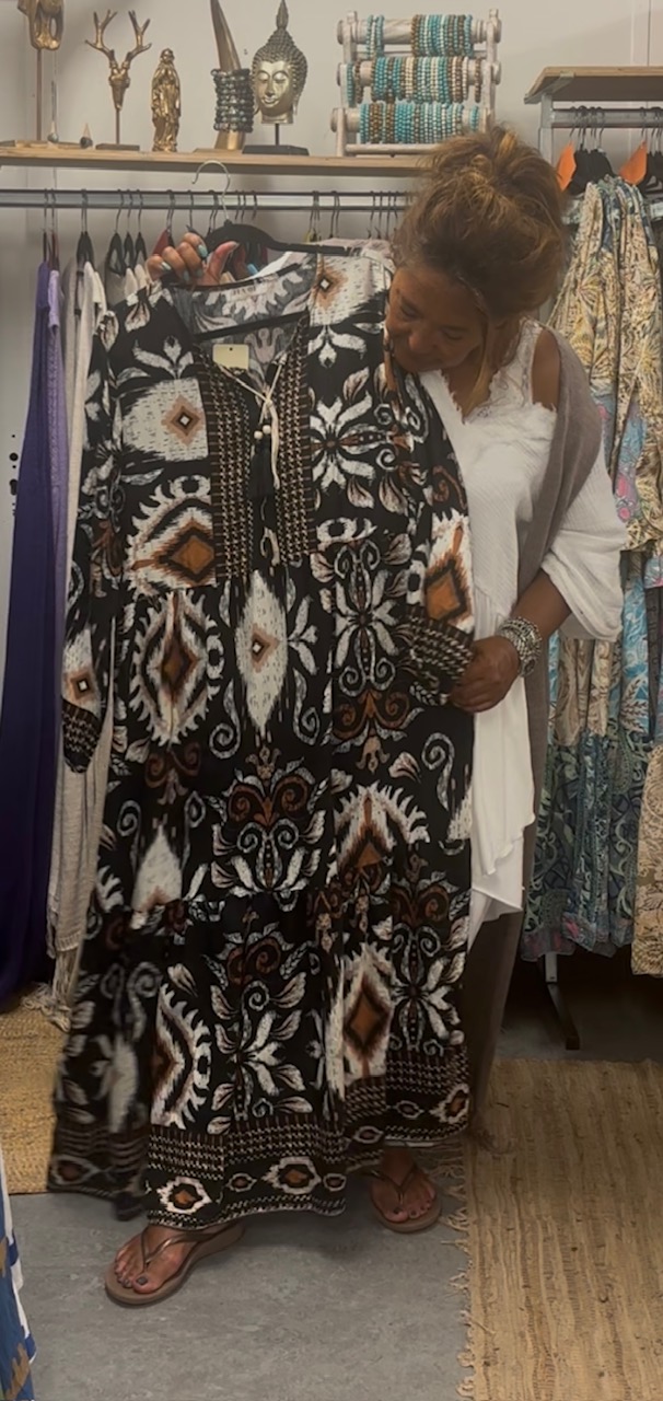 Maxi jurk print met zwart nr 5