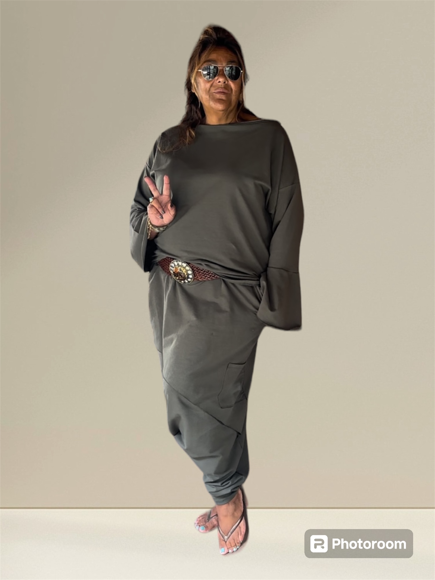 Harem broek army groen "Hip"