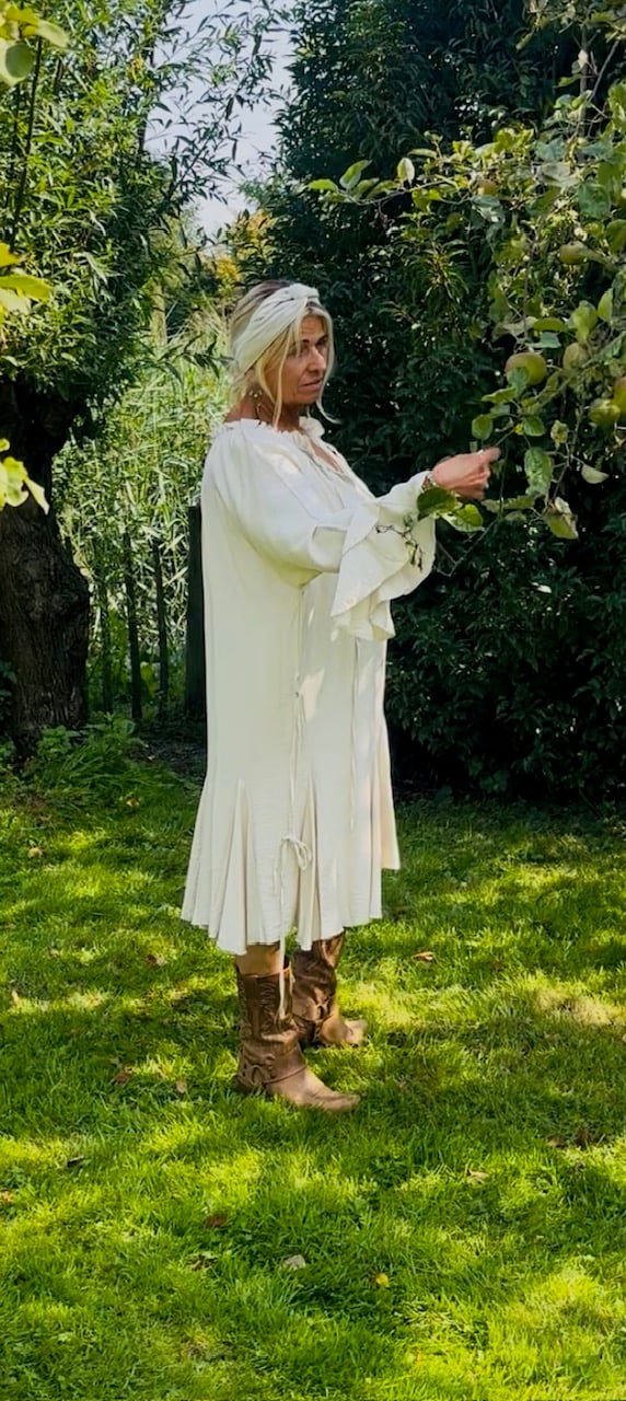Grote maxi XXL Jurk "Jolien" crème