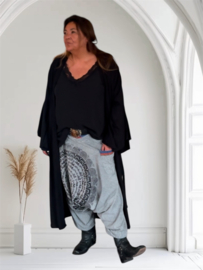Harem broek met mandala licht grijs