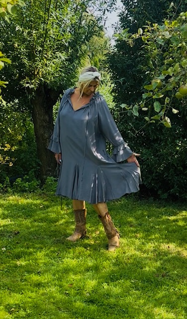 Grote maxi XXL Jurk "Jolien" muis grijs