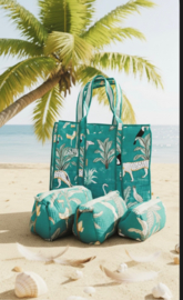 4 Delige set ibiza shopper  zee groen.