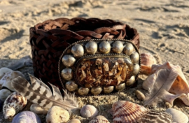 XXL Riem camel ovale gesp