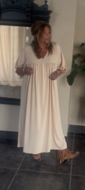 Grote jurk "Rosa" licht camel