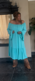 Grote maxi  XXL jurk / tuniek "Angel" turkoois