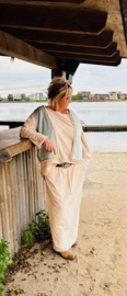 Grote combinatie set  rok en sweater "Suus" crème