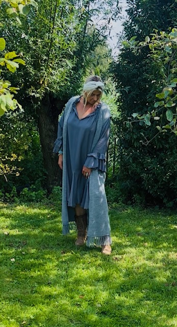 Grote maxi XXL Jurk "Jolien" muis grijs