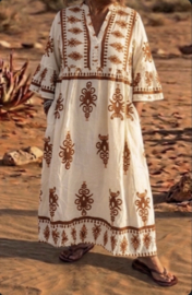Jurk "Alice" creme/roest bruin