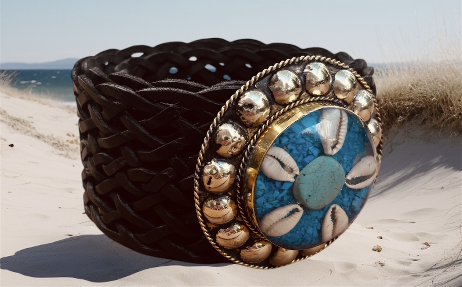 Grote leren riem  zwart nr 60 ( lengte riem 130 cm)