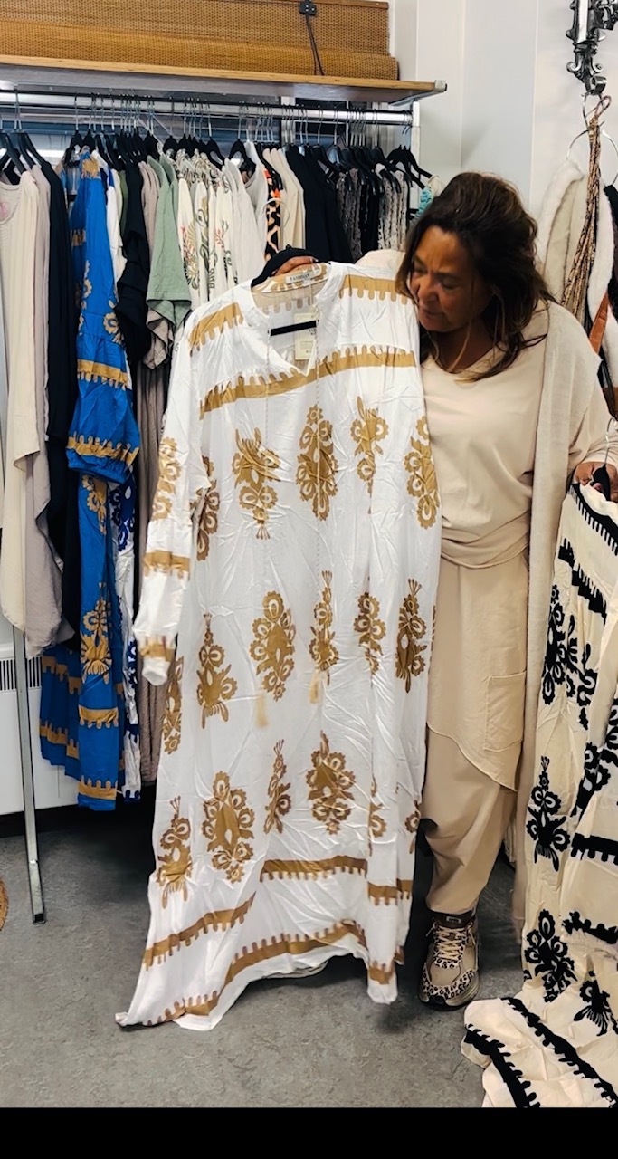 Jurk wit/camel barok