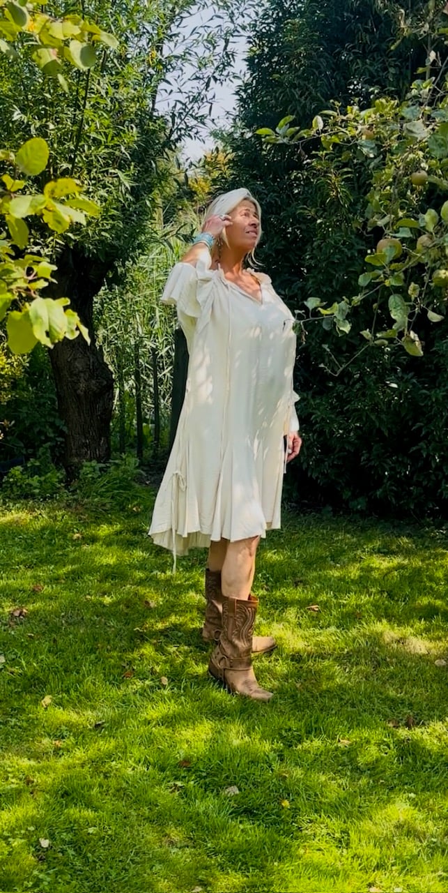 Grote maxi XXL Jurk "Jolien" crème