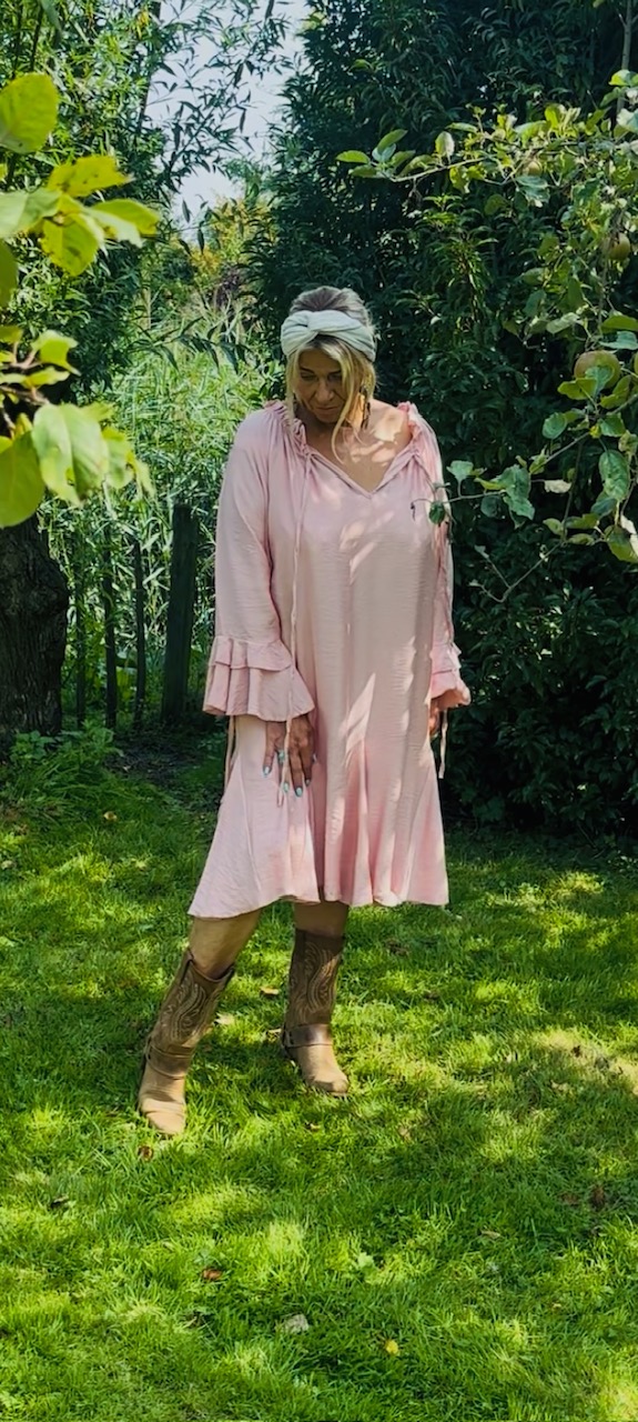 Grote maxi XXL Jurk "Jolien" roze