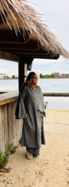 Grote combinatie set rok en sweater "Suus" army groen