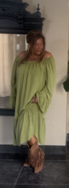 Grote maxi XXL jurk/tuniek "Angel" olijf groen