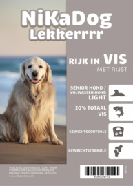 NiKaDog® Lekkerrr Senior Vis met Rijst  12 kg