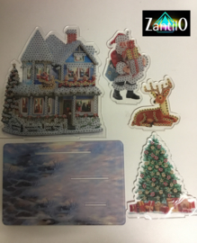 Weihnachtsmotiv mit Nikolaus und Rentier