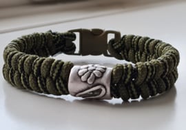 Paracord armband Army Fishtale Green