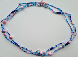 Zomer Wrap Blue Pink Wikkel Armband