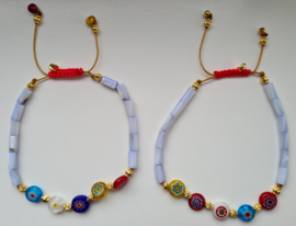 "Love & Happy" Zomerarmbandjes van schelpen-Kraaltjes