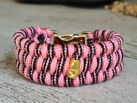 Paracord Armband Slim Trilobite Zwart en Roze _SET