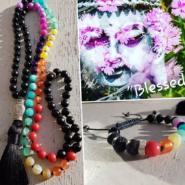 "De Zeven-Chakra Mala" (basis zwart)