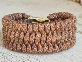 Paracord Armband Slim Trilobite Mocca met metalen sluiting