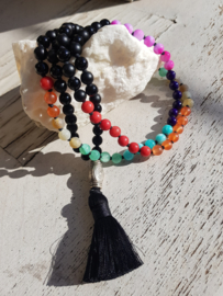 "De Zeven-Chakra Mala" (basis zwart)