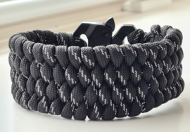 Paracord Armband Slim Trilobite Zwart, reflecterende draad