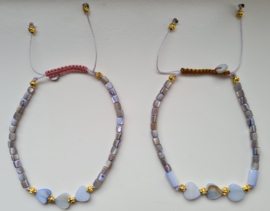"Love & Happy" Zomerarmbandjes van schelpen-Kraaltjes