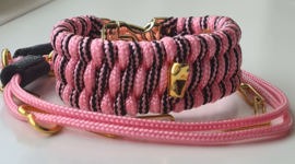 Paracord Armband Slim Trilobite Zwart en Roze _SET