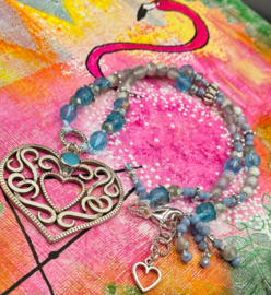 Heart Blues Choker