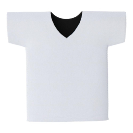 Sublimatie fleskoeler in T-shirtvorm van wit neopreen