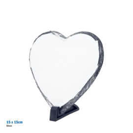 Sublimatie leisteen hartvorm 15 x 15 cm glans