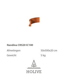 Nandina CRS20 OL100  Keerwand Cortenstaal inwendige ronde hoek 20 cm hoog, 50 cm lengte