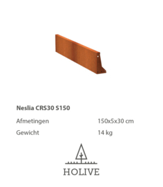 Neslia CRS30 S150 Keerwand Cortenstaal recht 30 cm hoog, 150 cm lengte