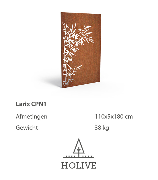 neus Dek de tafel Citaat Paneel Larix CPN1 Cortenstalen wandpaneel sierpaneel 180x110 cm. | Panelen  | HOLIVE