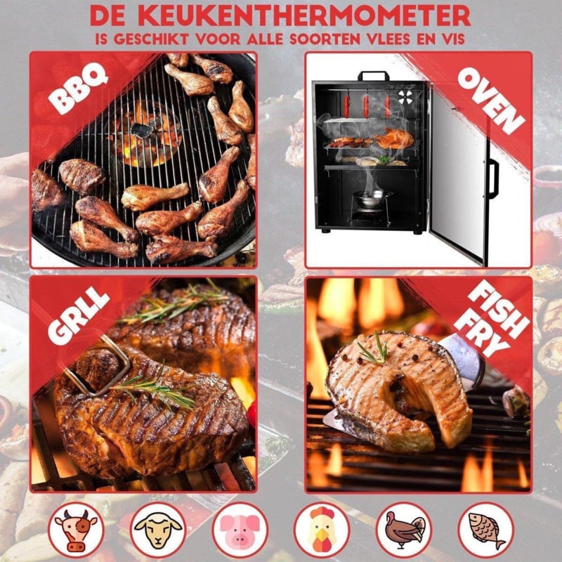 syndroom Ik was verrast Storing BBQ thermometer - Vleesthermometer - Oventhermometer - Draadloos -  Bluetooth - Barbecue | Diversen | HOLIVE