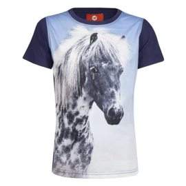 Red Horse T-shirt Horsy Blue