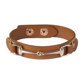 HORKA Armband Leer met Bit | Bruin/rose