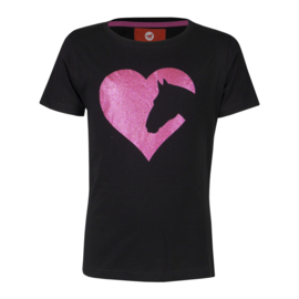 Red Horse T-shirt Toppie | zwart/magenta | Maat 128