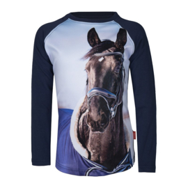 RED HORSE T-Shirt Pixel Blauw | 164