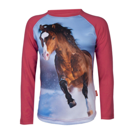 RED HORSE T-Shirt Pixel Rasperry