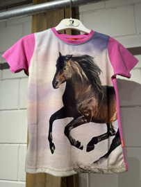 Red Horse T-shirt Horsy Hot Pink | Maat 128